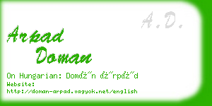 arpad doman business card